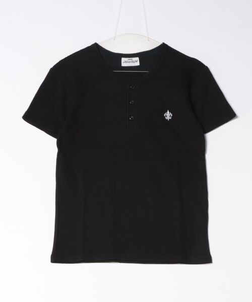 SPINNS(スピンズ)の「短丈ヘンリーネックサーマル半袖Tシャツ/ワンポイントロゴ刺繍(Tシャツ/カットソー・メンズ・ワイン/ブラック/ホワイト・ONESIZE)」の11枚目の写真