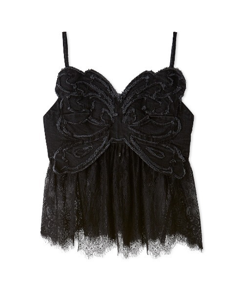 LILY BROWN×ANNA SUI】バタフライレースデニムビスチェトップス