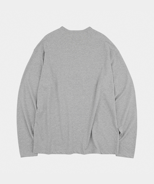LETTERCOMO(レテルコモ)の「メロウヘンリーネックストライプロングスリーブグレー(Tシャツ/カットソー・メンズ・グレー・MEDIUM/LARGE)」の8枚目の写真