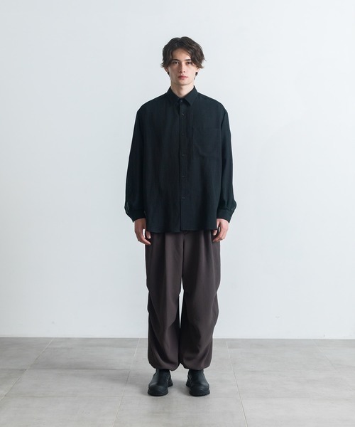 CITY TOKYO(シティトウキョウ)の「【CITY TOKYO】Twist linen オーバーシャツ(シャツ/ブラウス・メンズ・タン/ブラック・2/1)」の5枚目の写真