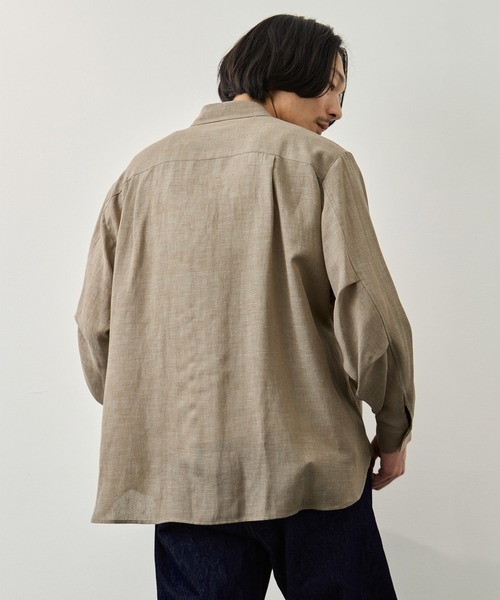 CITY TOKYO(シティトウキョウ)の「【CITY TOKYO】Twist linen オーバーシャツ(シャツ/ブラウス・メンズ・タン/ブラック・2/1)」の11枚目の写真