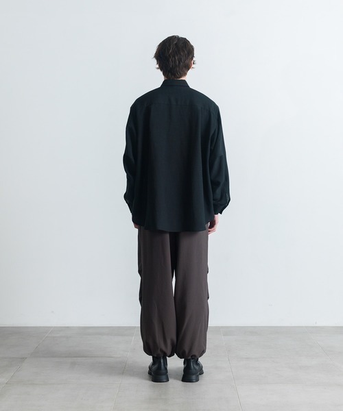 CITY TOKYO(シティトウキョウ)の「【CITY TOKYO】Twist linen オーバーシャツ(シャツ/ブラウス・メンズ・タン/ブラック・2/1)」の7枚目の写真