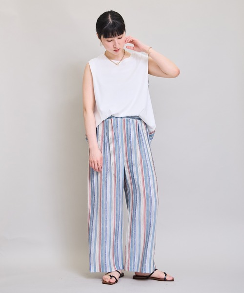 LHELBIE(レルビエ)の「プリントドッキングトップス(Tシャツ/カットソー・レディース・イエロー/ブルー/ブラック・M)」の5枚目の写真