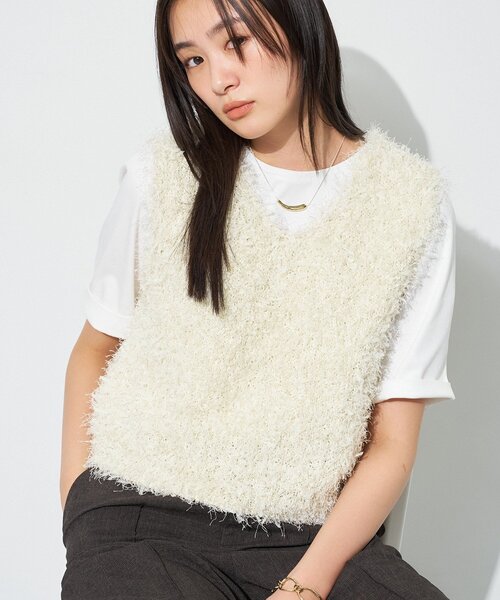 INDIVI（インディヴィ）の「【洗える】ファンシーヤーンVネックニットベスト（ニット/セーター・レディース・ブラウン系/オフホワイト/ブラック・13/15 /05/38）」の17枚目の写真