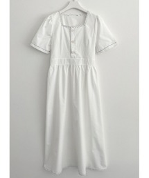 スクエアネックフロントボタンワンピース