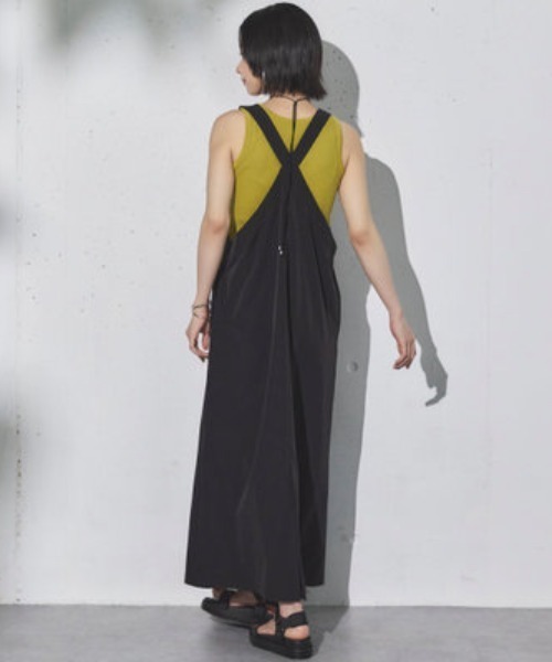 Doux archives(ドゥアルシーヴ)の「UV・接触冷感ウォッシャブルフロントZIPジャンスカ(ワンピース・レディース・カーキ/ブラック・38)」の21枚目の写真