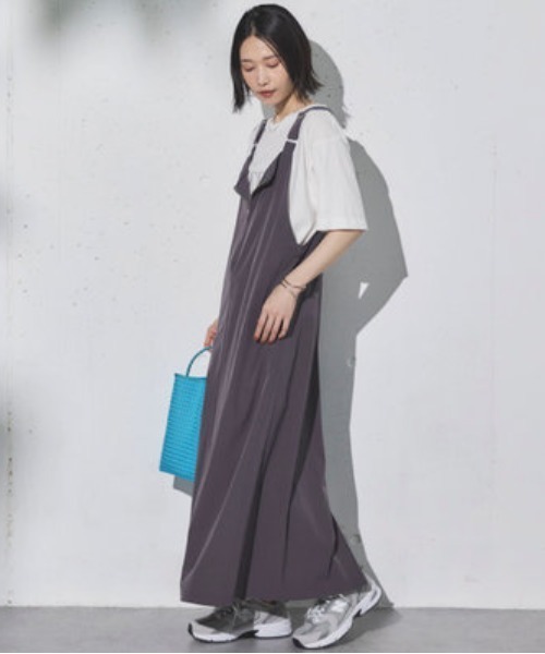 Doux archives(ドゥアルシーヴ)の「UV・接触冷感ウォッシャブルフロントZIPジャンスカ(ワンピース・レディース・カーキ/ブラック・38)」の9枚目の写真