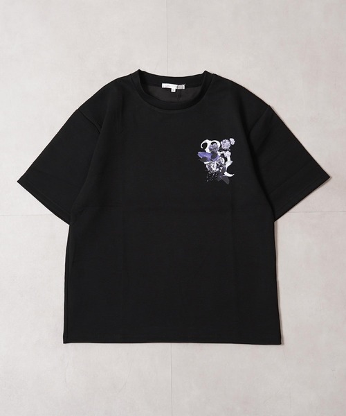 1111clothing（ワンフォークロージング）の「フラワーモチーフ バックプリント Tシャツ / Flower-Motif Back-Printed T-Shirt（Tシャツ/カットソー・メンズ・ブラック/ホワイト・M/L）」の12枚目の写真