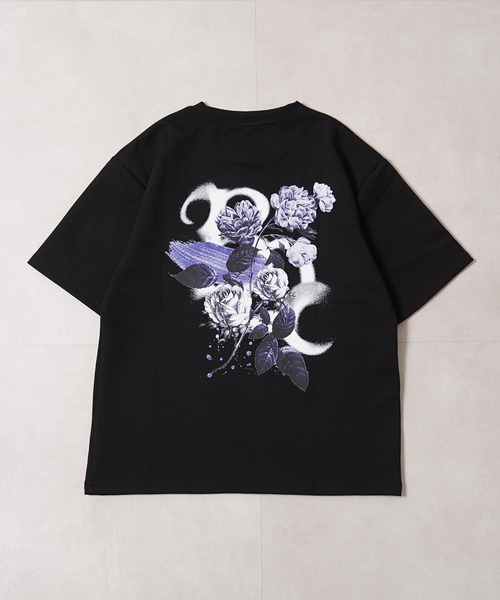 1111clothing（ワンフォークロージング）の「フラワーモチーフ バックプリント Tシャツ / Flower-Motif Back-Printed T-Shirt（Tシャツ/カットソー・メンズ・ブラック/ホワイト・M/L）」の13枚目の写真