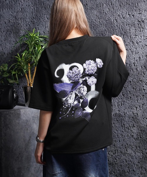 1111clothing（ワンフォークロージング）の「フラワーモチーフ バックプリント Tシャツ / Flower-Motif Back-Printed T-Shirt（Tシャツ/カットソー・メンズ・ブラック/ホワイト・M/L）」の19枚目の写真