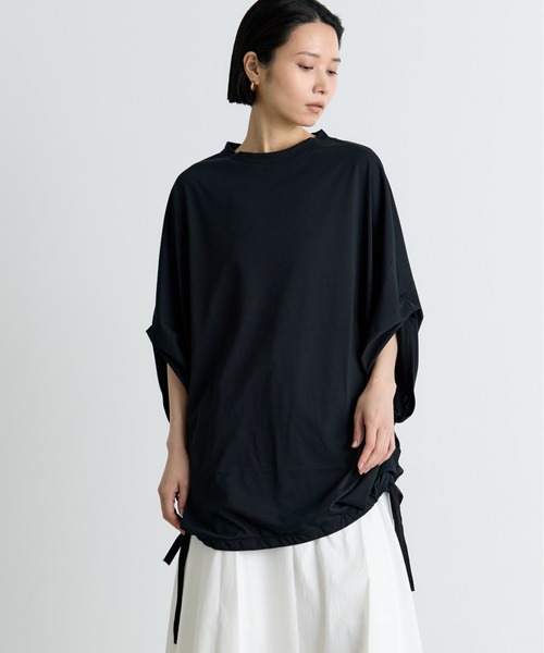 COGTHEBIGSMOKE(コグザビッグスモーク)の「【COGTHEBIGSMOKE/コグザビッグスモーク】NARIAH TUCKED SLEEVE TOP/タックスリーブTシャツ(Tシャツ/カットソー・レディース・ホワイト/ブラック・1)」の19枚目の写真