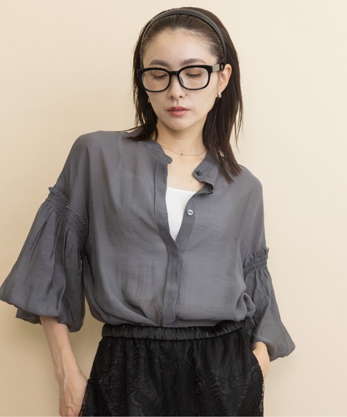 lodie(ロディ)の「バルーン袖シアーブラウス(シャツ/ブラウス・レディース・チャコールグレー/ブラック/ベージュ・FREE)」の16枚目の写真