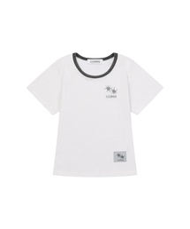 [ユーネック] ローラ スモール ロゴ 配色 ユーネック 半袖Tシャツ (10カラー)