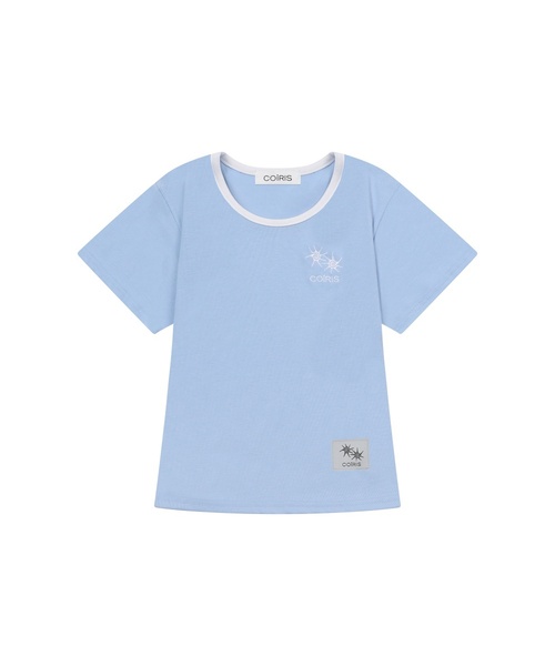 COIRIS（コイリス）の「[ユーネック] ローラ スモール ロゴ 配色 ユーネック 半袖Tシャツ (10カラー)（Tシャツ/カットソー・レディース・カーキ/ブラウン/ネイビー/ライトブルー/ホワイト/ブラック/グレー系/チャコール/ブルー/グリーン・FREE）」の10枚目の写真