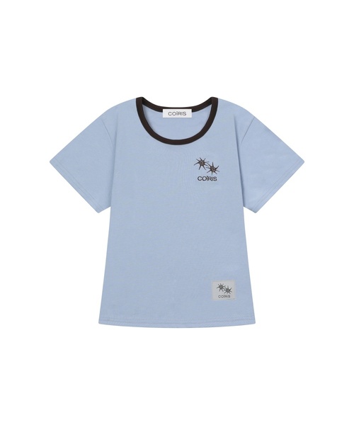 COIRIS（コイリス）の「[ユーネック] ローラ スモール ロゴ 配色 ユーネック 半袖Tシャツ (10カラー)（Tシャツ/カットソー・レディース・カーキ/ブラウン/ネイビー/ライトブルー/ホワイト/ブラック/グレー系/チャコール/ブルー/グリーン・FREE）」の8枚目の写真