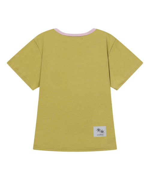 COIRIS（コイリス）の「[ユーネック] ローラ スモール ロゴ 配色 ユーネック 半袖Tシャツ (10カラー)（Tシャツ/カットソー・レディース・カーキ/ブラウン/ネイビー/ライトブルー/ホワイト/ブラック/グレー系/チャコール/ブルー/グリーン・FREE）」の11枚目の写真