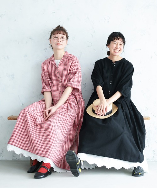 soulberry(ソウルベリー)の「ワンピ好きが作った、裾からレースなぺチワンピ(ワンピース・レディース・オフホワイト・5L/4L/3L/LL/L/M)」の3枚目の写真