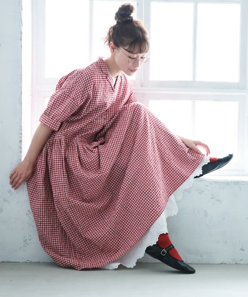 soulberry(ソウルベリー)の「ワンピ好きが作った、裾からレースなぺチワンピ(ワンピース・レディース・オフホワイト・5L/4L/3L/LL/L/M)」の12枚目の写真