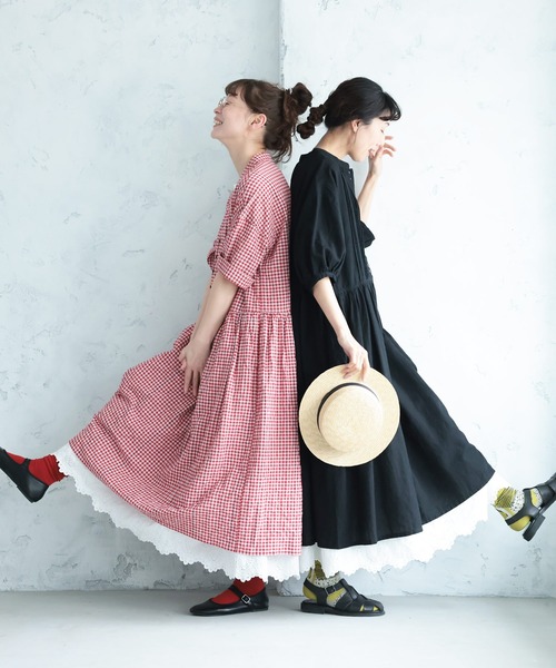 soulberry(ソウルベリー)の「ワンピ好きが作った、裾からレースなぺチワンピ(ワンピース・レディース・オフホワイト・5L/4L/3L/LL/L/M)」の13枚目の写真
