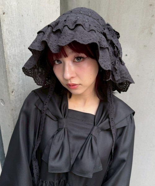 Candy Stripper（キャンディストリッパー）の「LACY SUNSHADE ハット（ハット・レディース・オフホワイト/ブラック・FREE）」の19枚目の写真