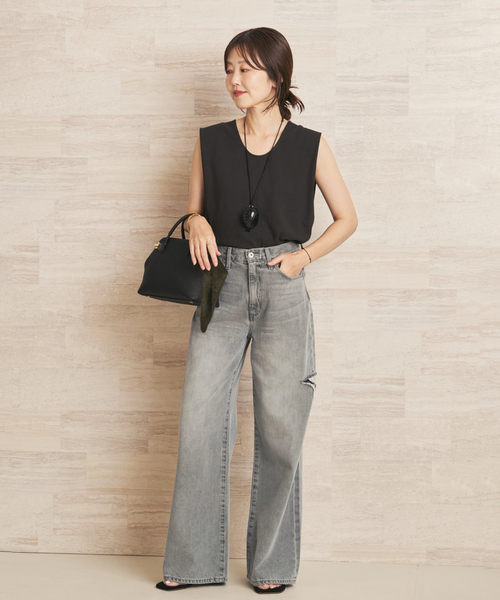 plage(プラージュ)の「minimal N/S Tシャツ(Tシャツ/カットソー・レディース・ベージュ系その他/ライトグレー・FREE)」の4枚目の写真