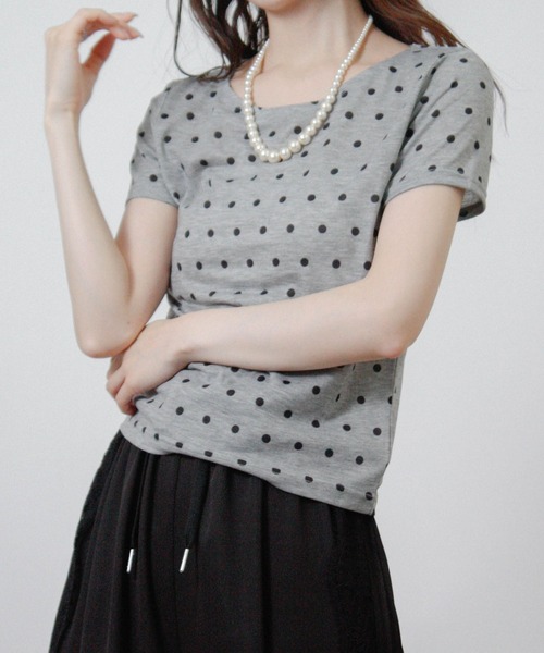 Social GIRL（ソーシャルガール）の「ドット シアーTシャツ 半袖Tシャツ（Tシャツ/カットソー・レディース・ブラック/グレー/オフホワイト・M）」の22枚目の写真