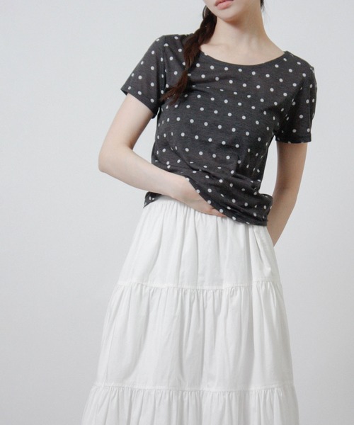 Social GIRL（ソーシャルガール）の「ドット シアーTシャツ 半袖Tシャツ（Tシャツ/カットソー・レディース・ブラック/グレー/オフホワイト・M）」の14枚目の写真