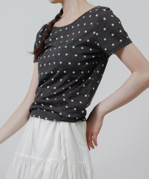 Social GIRL（ソーシャルガール）の「ドット シアーTシャツ 半袖Tシャツ（Tシャツ/カットソー・レディース・ブラック/グレー/オフホワイト・M）」の15枚目の写真