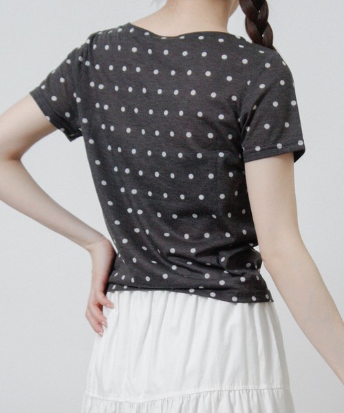 Social GIRL（ソーシャルガール）の「ドット シアーTシャツ 半袖Tシャツ（Tシャツ/カットソー・レディース・ブラック/グレー/オフホワイト・M）」の16枚目の写真