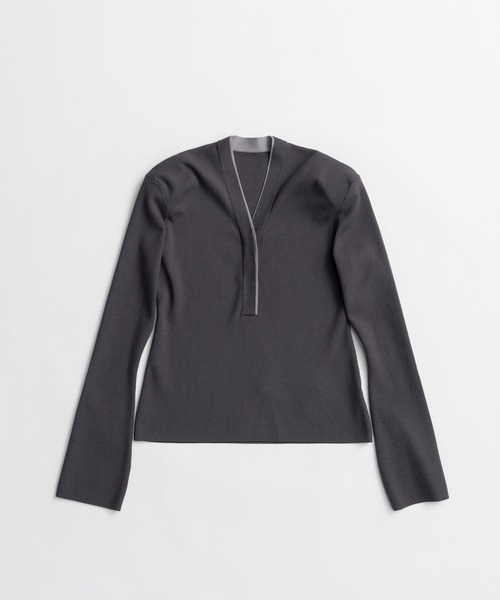PRANK PROJECT(プランクプロジェクト)の「【2026Autumn Pre-Order】ディープVネックニットプルオーバー / Deep V-Neck Knit Pullover(ニット/セーター・レディース・グレー/ブラック/ブルー・FREE)」の13枚目の写真