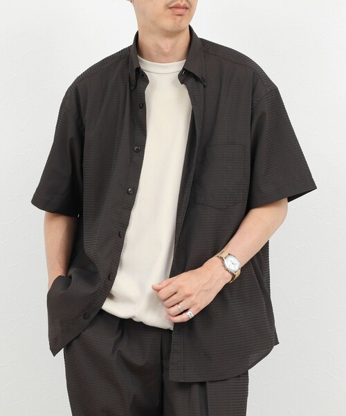 NOLLEY’S(ノーリーズ)の「DotAir ドットエアー半袖B.D. ボタンダウンシャツ 26SS(シャツ/ブラウス・メンズ・グレー/ブラウン/ネイビー・M/L/S)」の3枚目の写真