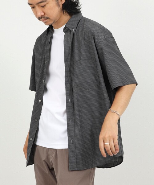 NOLLEY’S(ノーリーズ)の「DotAir ドットエアー半袖B.D. ボタンダウンシャツ 26SS(シャツ/ブラウス・メンズ・グレー/ブラウン/ネイビー・M/L/S)」の2枚目の写真