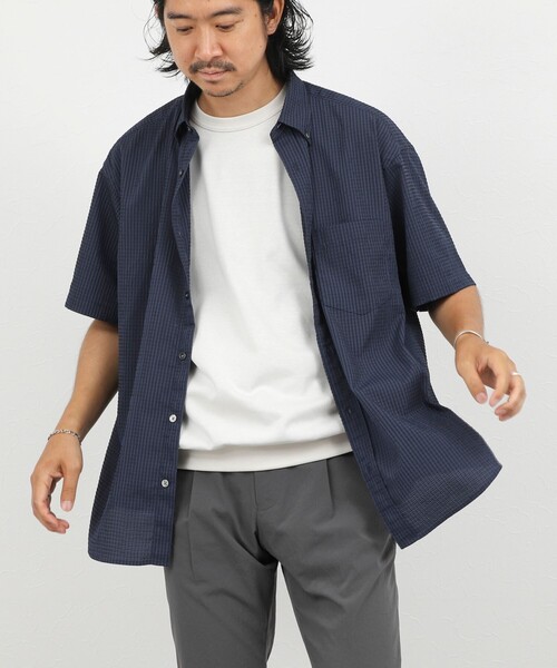 NOLLEY’S(ノーリーズ)の「DotAir ドットエアー半袖B.D. ボタンダウンシャツ 26SS(シャツ/ブラウス・メンズ・グレー/ブラウン/ネイビー・M/L/S)」の4枚目の写真