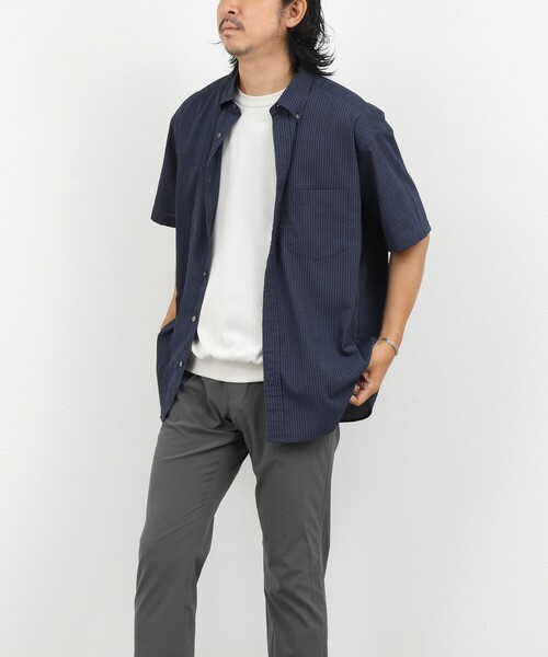 NOLLEY’S(ノーリーズ)の「DotAir ドットエアー半袖B.D. ボタンダウンシャツ 26SS(シャツ/ブラウス・メンズ・グレー/ブラウン/ネイビー・M/L/S)」の6枚目の写真