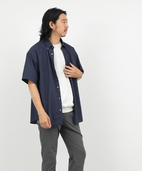 NOLLEY’S(ノーリーズ)の「DotAir ドットエアー半袖B.D. ボタンダウンシャツ 26SS(シャツ/ブラウス・メンズ・グレー/ブラウン/ネイビー・M/L/S)」の8枚目の写真