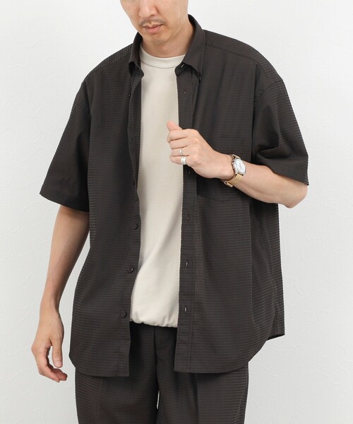 NOLLEY’S(ノーリーズ)の「DotAir ドットエアー半袖B.D. ボタンダウンシャツ 26SS(シャツ/ブラウス・メンズ・グレー/ブラウン/ネイビー・M/L/S)」の12枚目の写真