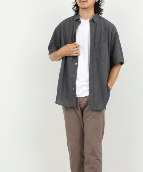 NOLLEY’S(ノーリーズ)の「DotAir ドットエアー半袖B.D. ボタンダウンシャツ 通気性/UVカット 26SS(シャツ/ブラウス・メンズ・グレー/ブラウン/ネイビー・M/L/S)」の22枚目の写真