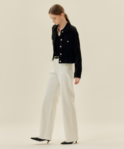 MIND BRIDGE WOMEN（マインドブリッジウーマン）の「[W][COUTURE]ニットミックストラッカー - 2カラー（デニムジャケット・レディース・ブラック・55/66）」の2枚目の写真