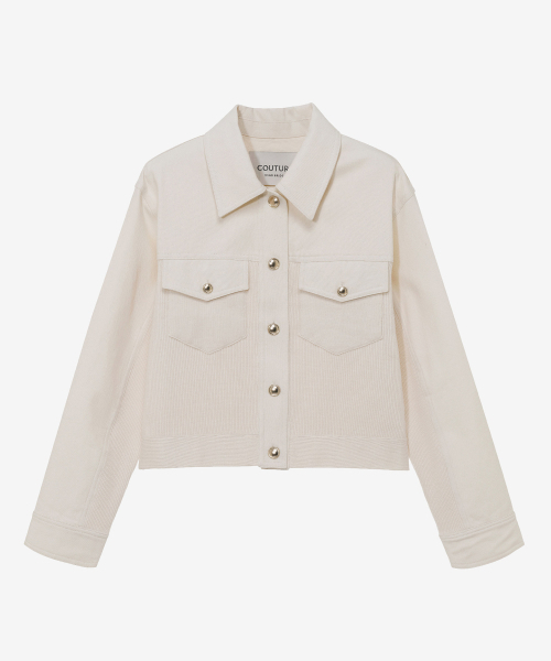 MIND BRIDGE WOMEN（マインドブリッジウーマン）の「[W][COUTURE]ニットミックストラッカー - 2カラー（デニムジャケット・レディース・ブラック・55/66）」の4枚目の写真