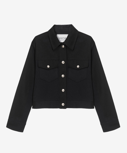 MIND BRIDGE WOMEN（マインドブリッジウーマン）の「[W][COUTURE]ニットミックストラッカー - 2カラー（デニムジャケット・レディース・ブラック・55/66）」の6枚目の写真