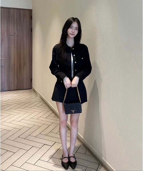 MIND BRIDGE WOMEN（マインドブリッジウーマン）の「[W][COUTURE]ニットミックストラッカー - 2カラー（デニムジャケット・レディース・ブラック・55/66）」の8枚目の写真