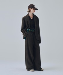 soerte（ソエルテ）の「Classic Wool Blend Tweed Straight Slacks / クラシックウールブレンドツイードストレートスラックス（スラックス）」
