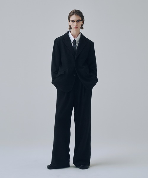 Classic Wool Blend Tweed Straight Slacks / クラシックウール