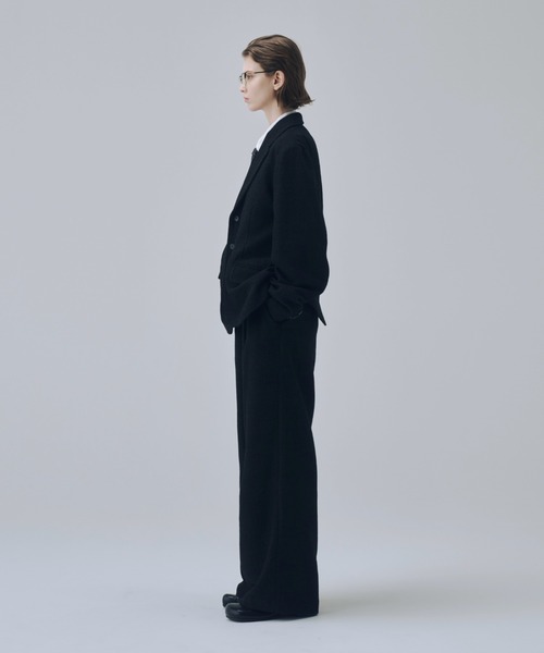 soerte(ソエルテ)の「Classic Wool Blend Tweed Straight Slacks / クラシックウールブレンドツイードストレートスラックス(スラックス・メンズ・ブラック/ブラウン・3/2/1)」の22枚目の写真