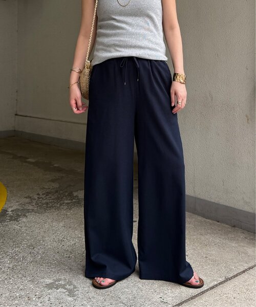 LBC(エルビーシー)の「リネン混ドロストイージーパンツ(その他パンツ・レディース・ネイビー/アイボリー/キャメル・M/L)」の1枚目の写真