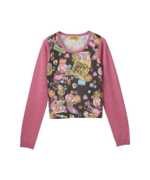 HYSTERIC GLAMOUR(ヒステリックグラマー)の「GUITAR DAYS柄 プルオーバー(ニット/セーター・レディース・ブラック系その他/ピンク系その他・FREE)」の2枚目の写真