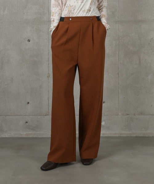 STUDIO PICONE(スタジオピッコーネ)の「ウエストロゴUV冷感パンツ(その他パンツ・レディース・ブラック/ホワイト/ブラウン/ベージュ・L/M/LL)」の1枚目の写真