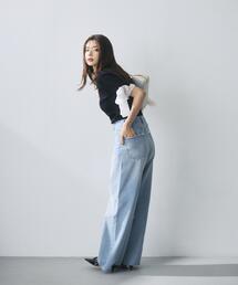 PROPORTION BODY DRESSING | <a>レースハイウエストワイドデニム / 1216230803(デニムパンツ)