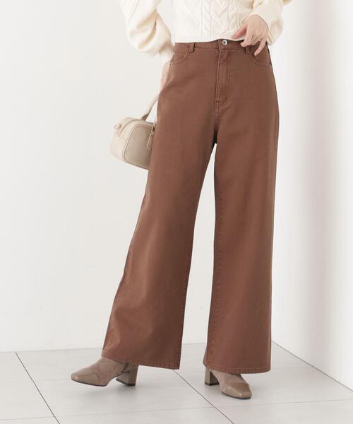PROPORTION BODY DRESSING(プロポーションボディドレッシング)の「<a>レースハイウエストワイドデニム / 1216230803(デニムパンツ・レディース・ブルー/ブラウン・MEDIUM/P/S/SMALL)」の4枚目の写真