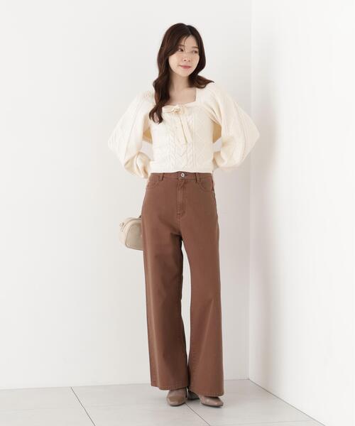 PROPORTION BODY DRESSING(プロポーションボディドレッシング)の「<a>レースハイウエストワイドデニム / 1216230803(デニムパンツ・レディース・ブルー/ブラウン・MEDIUM/P/S/SMALL)」の5枚目の写真